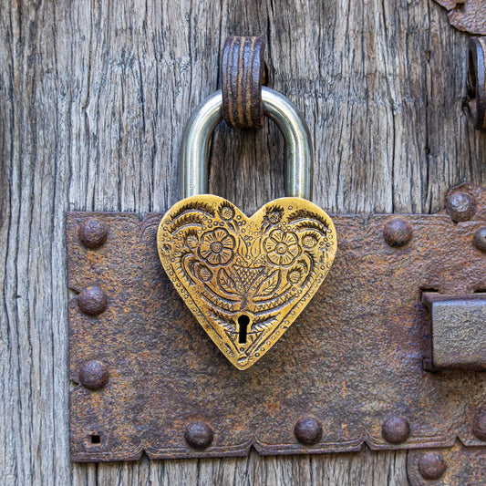 Brass Heart Padlock