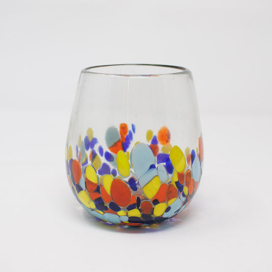 Mexican Confetti Stemless Wine Glass