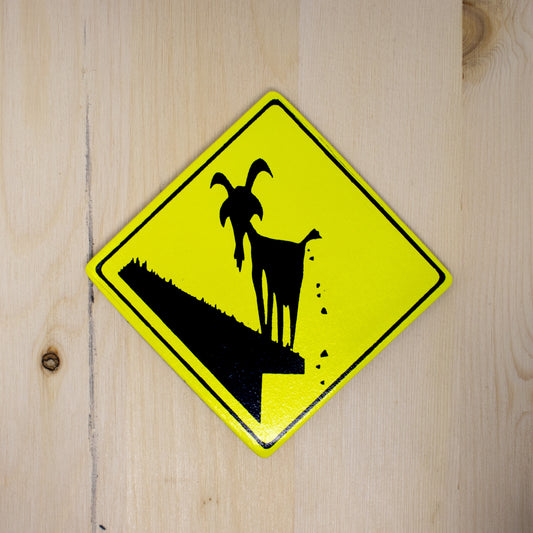 Goats on Roof Wooden Magnet