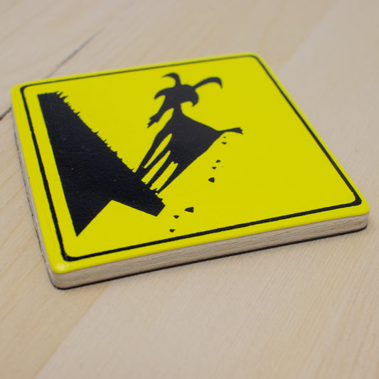 Goats on Roof Wooden Magnet