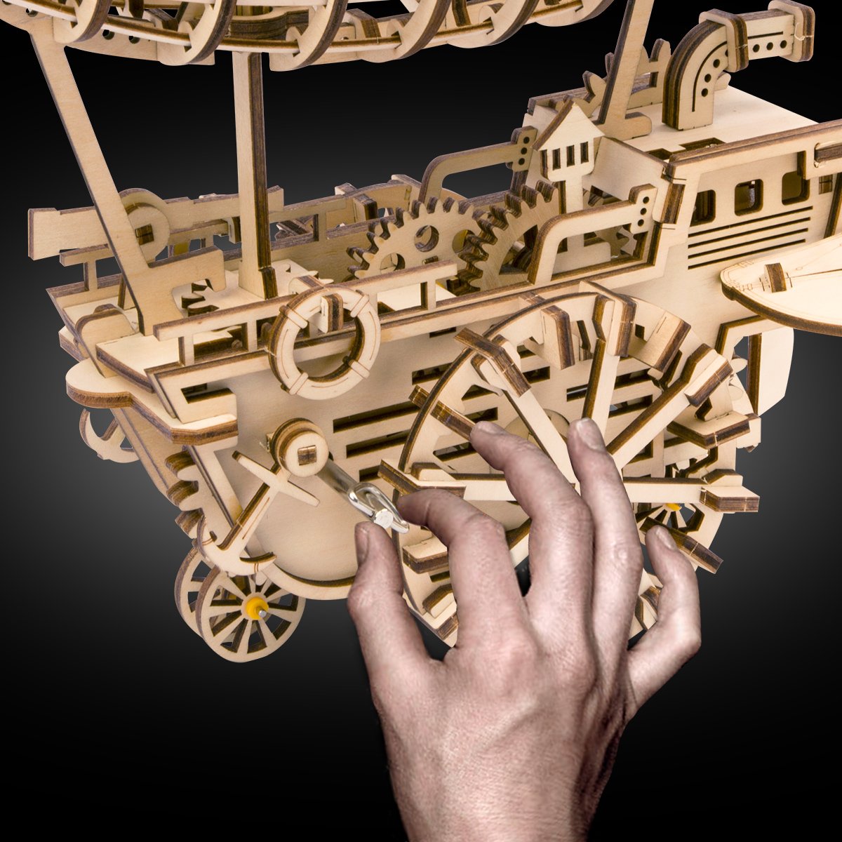 Airship Moving Mechanical Gears