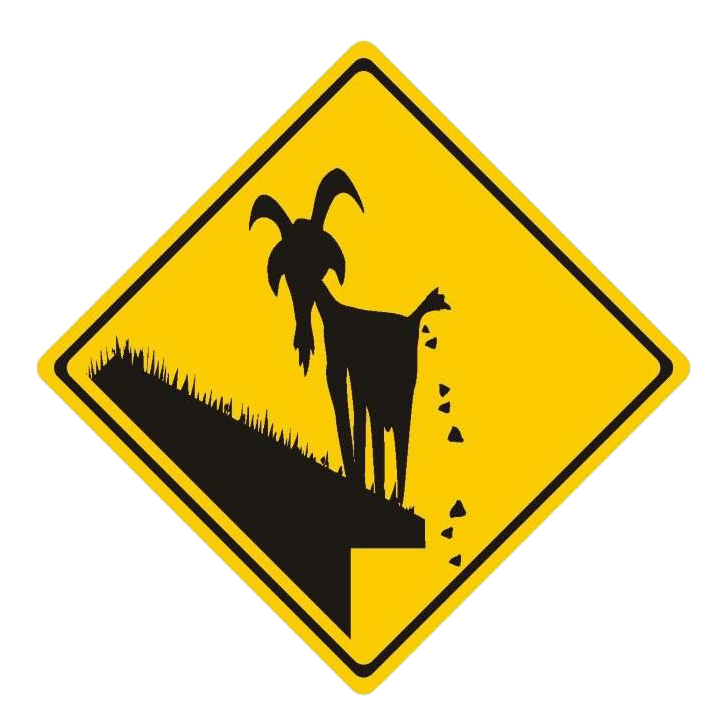 Caution! Goats on Roof Sticker (Set of 3)