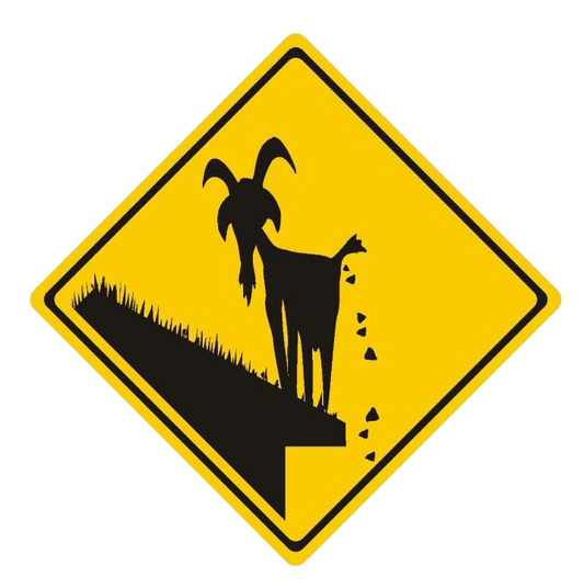 Caution! Goats on Roof Sticker (Set of 3)
