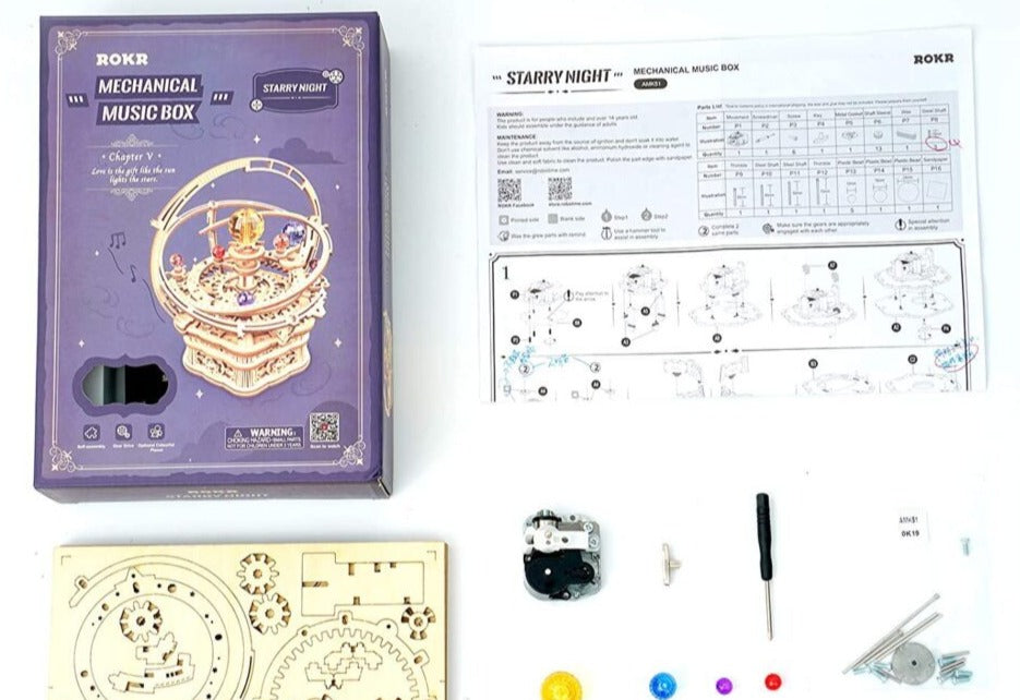 Starry Night Planets Music Box
