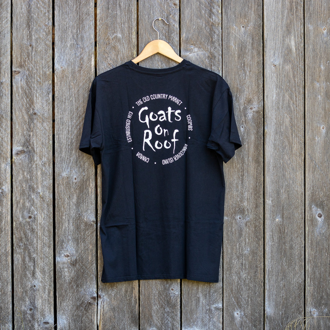 Goats on Roof Stencil Logo T Shirt