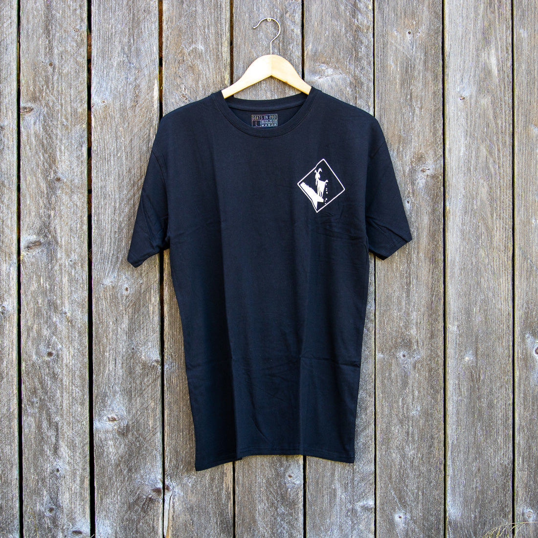 Goats on Roof Stencil Logo T Shirt
