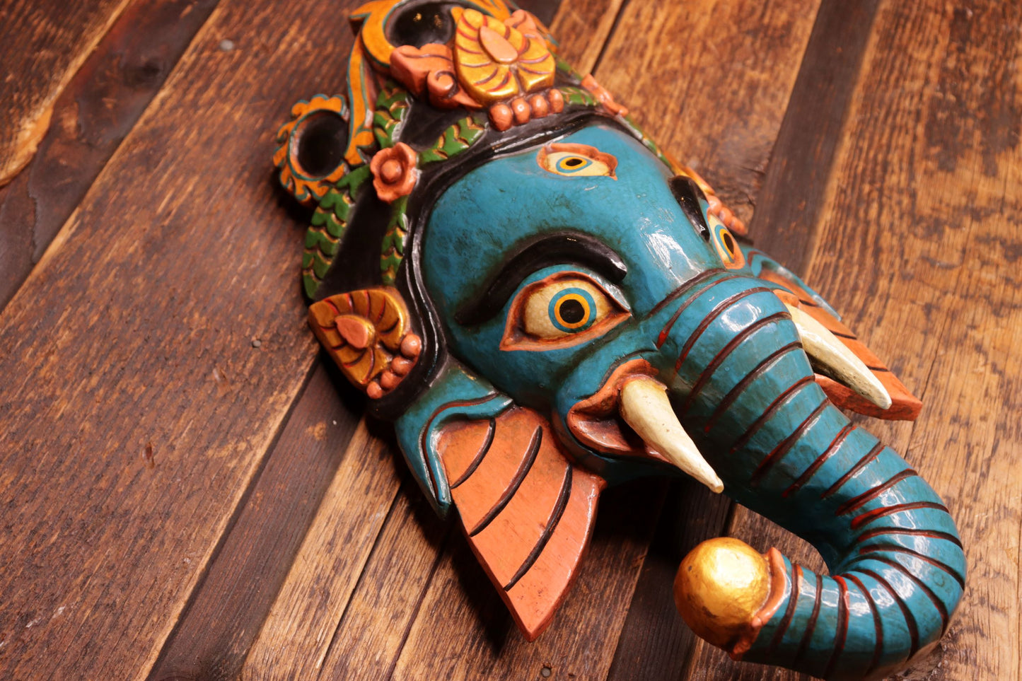 Carved Wooden Ganesha Mask