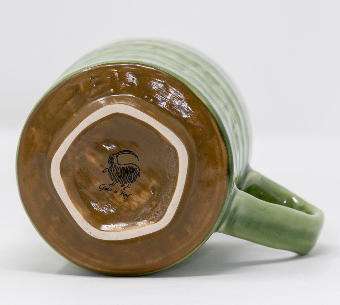 Green Ribbed Mug