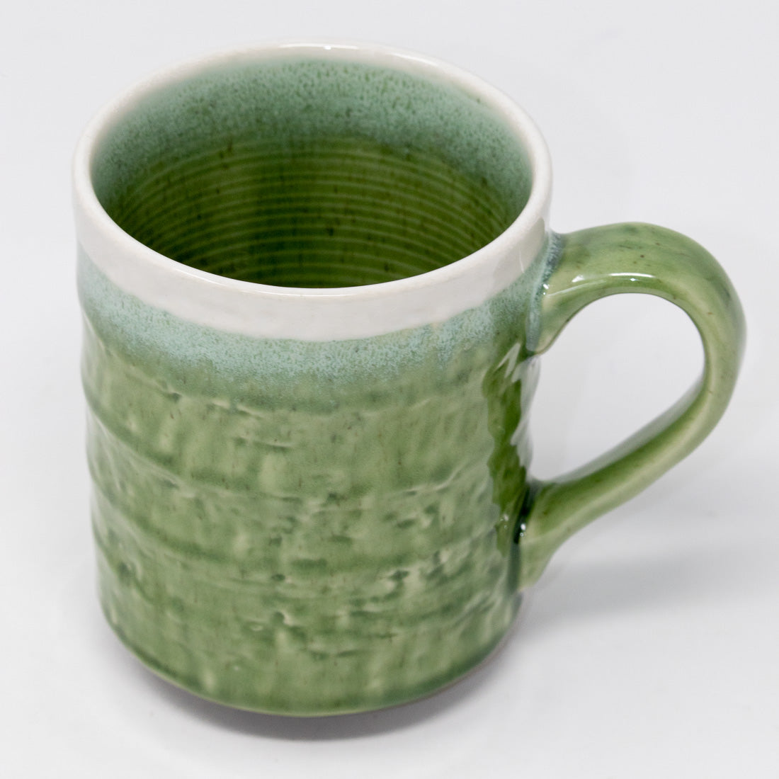 Green Ribbed Mug