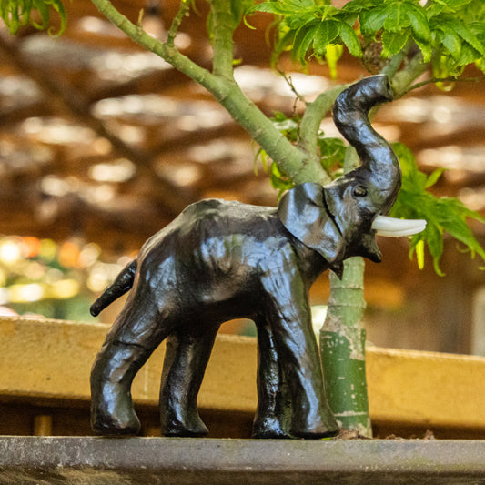 Small Leather Elephant Statue