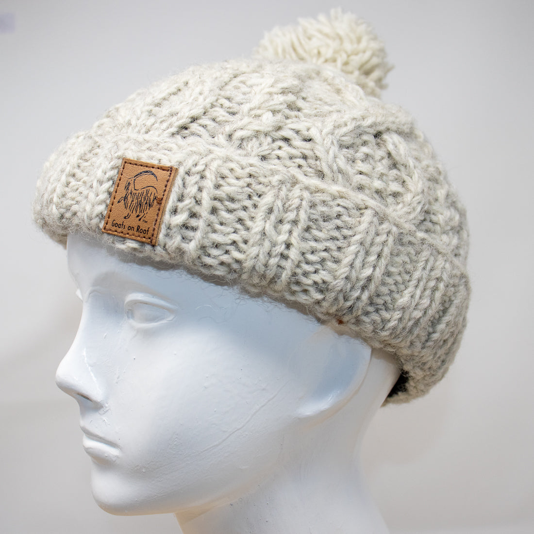 Light Grey Wool Toque With Pompom