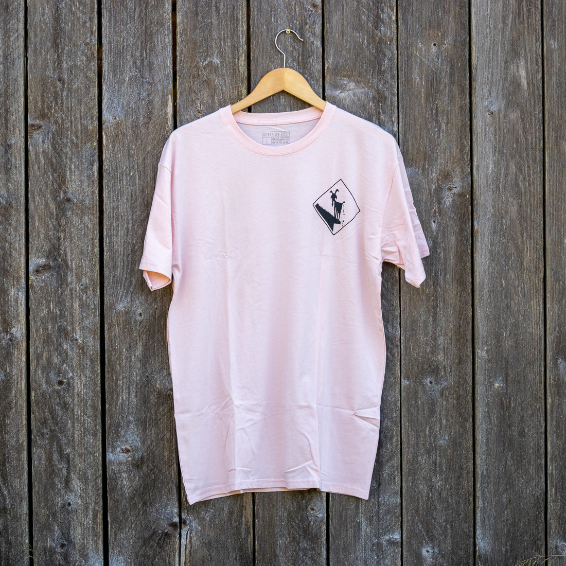 Goats on Roof Stencil Logo T Shirt