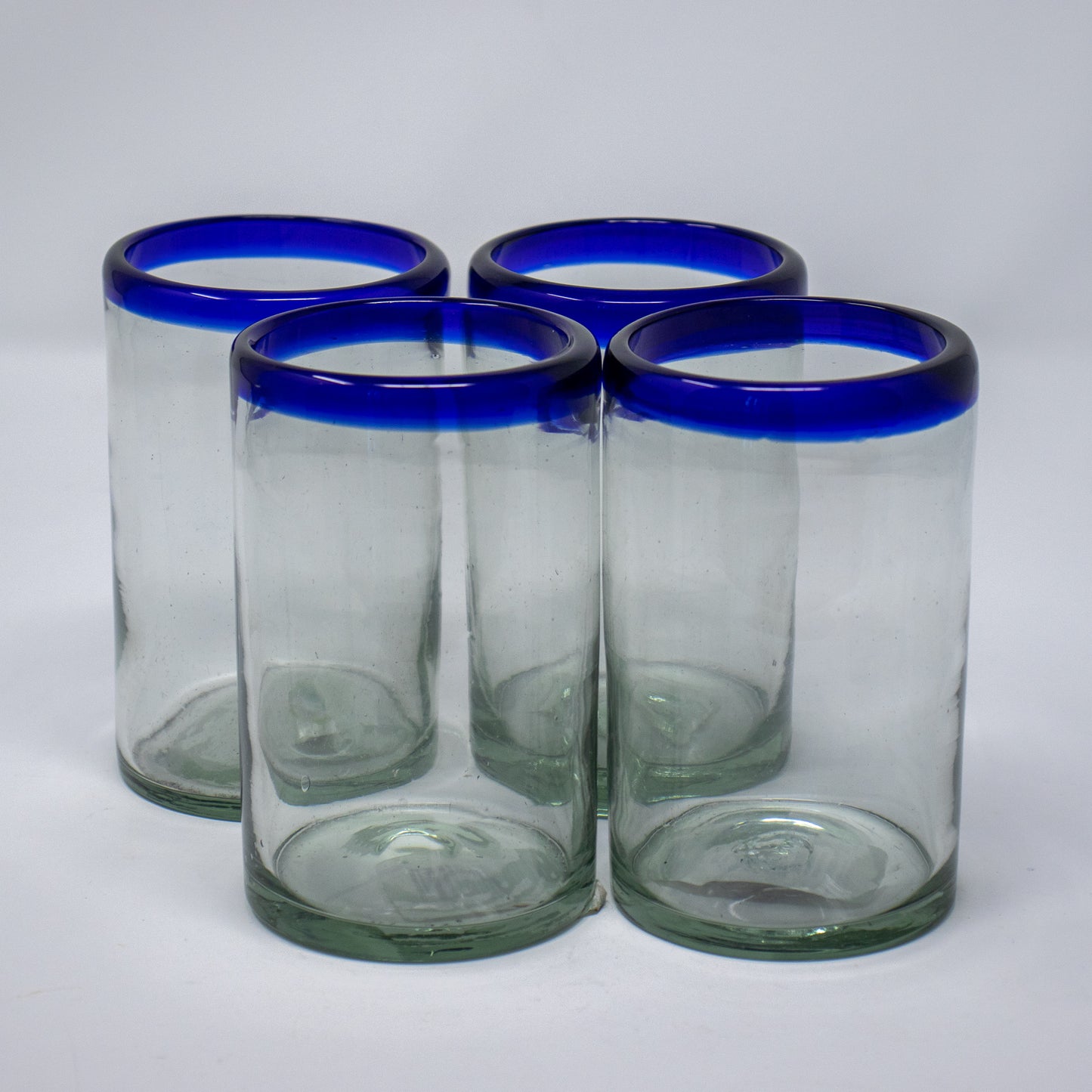 Tall Mexican Cobalt Rim Tumblers