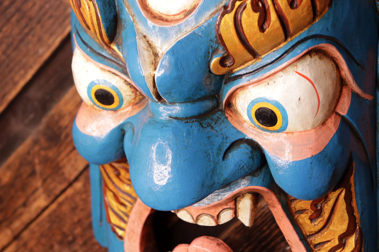 Carved Wooden Vajrapani Mask