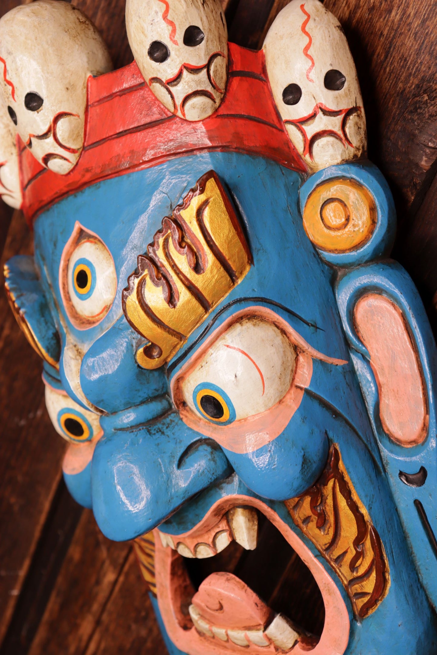 Carved Wooden Vajrapani Mask