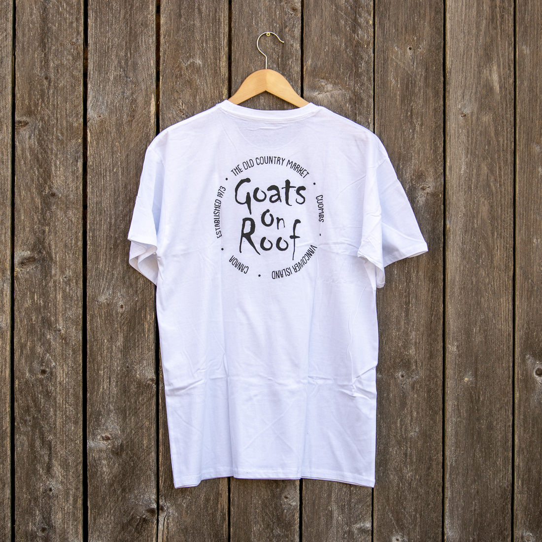 Goats on Roof Stencil Logo T Shirt