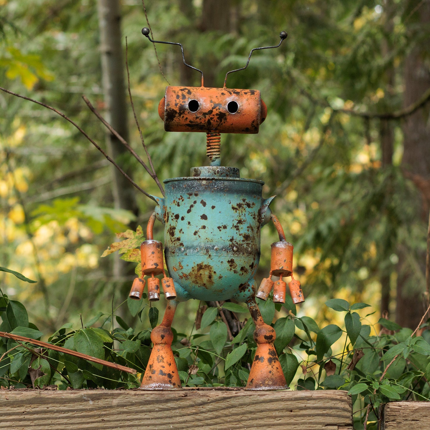 Orange and Blue Metal Robot