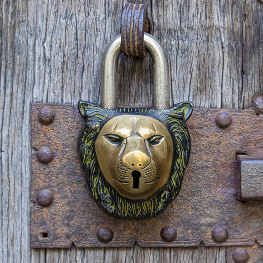 Brass Lion Padlock