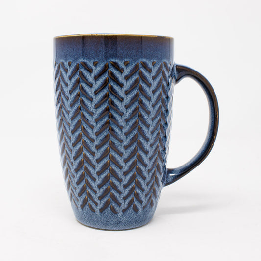 Blue Herringbone Mug