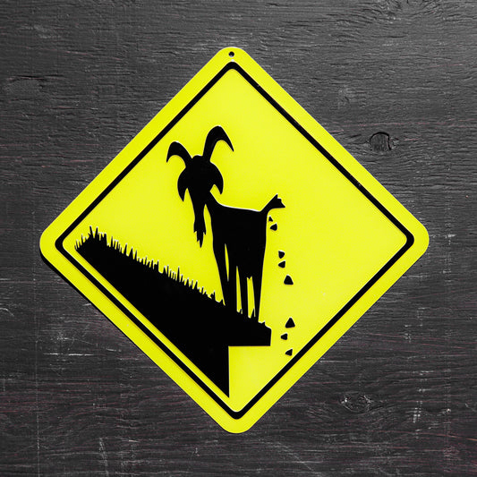Caution Goats on Roof! Metal Sign