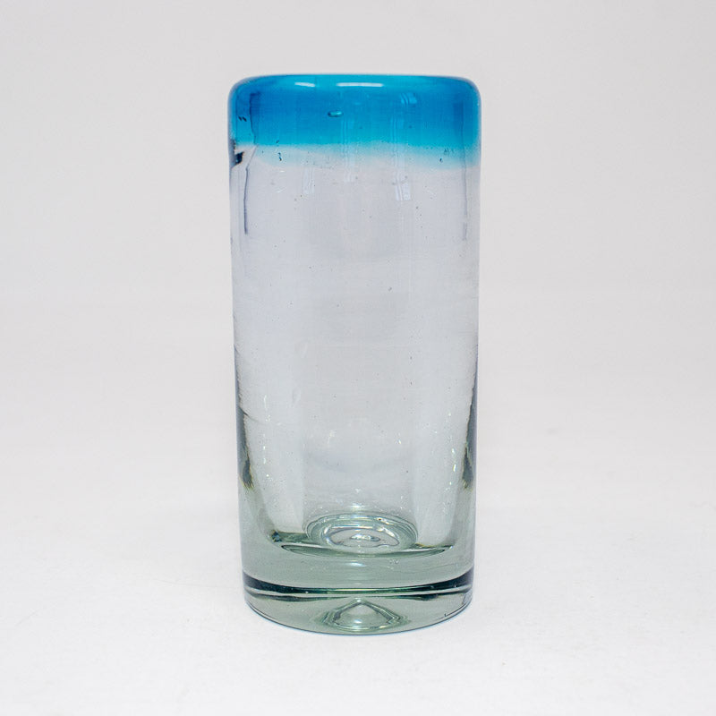 Tall Blue Rim Shot Glass