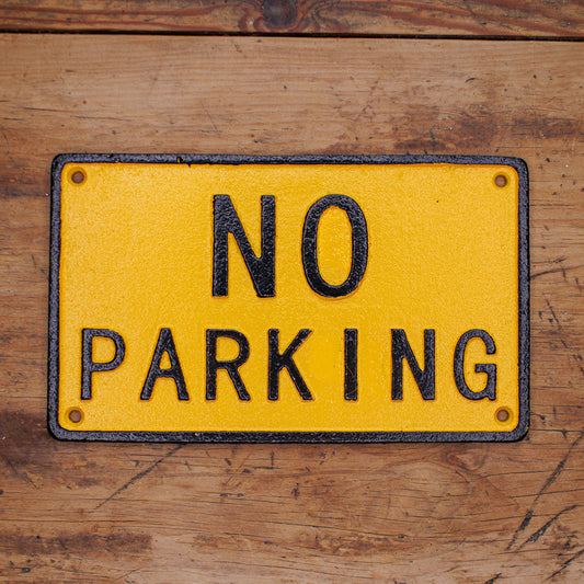 Cast Iron No Parking Sign