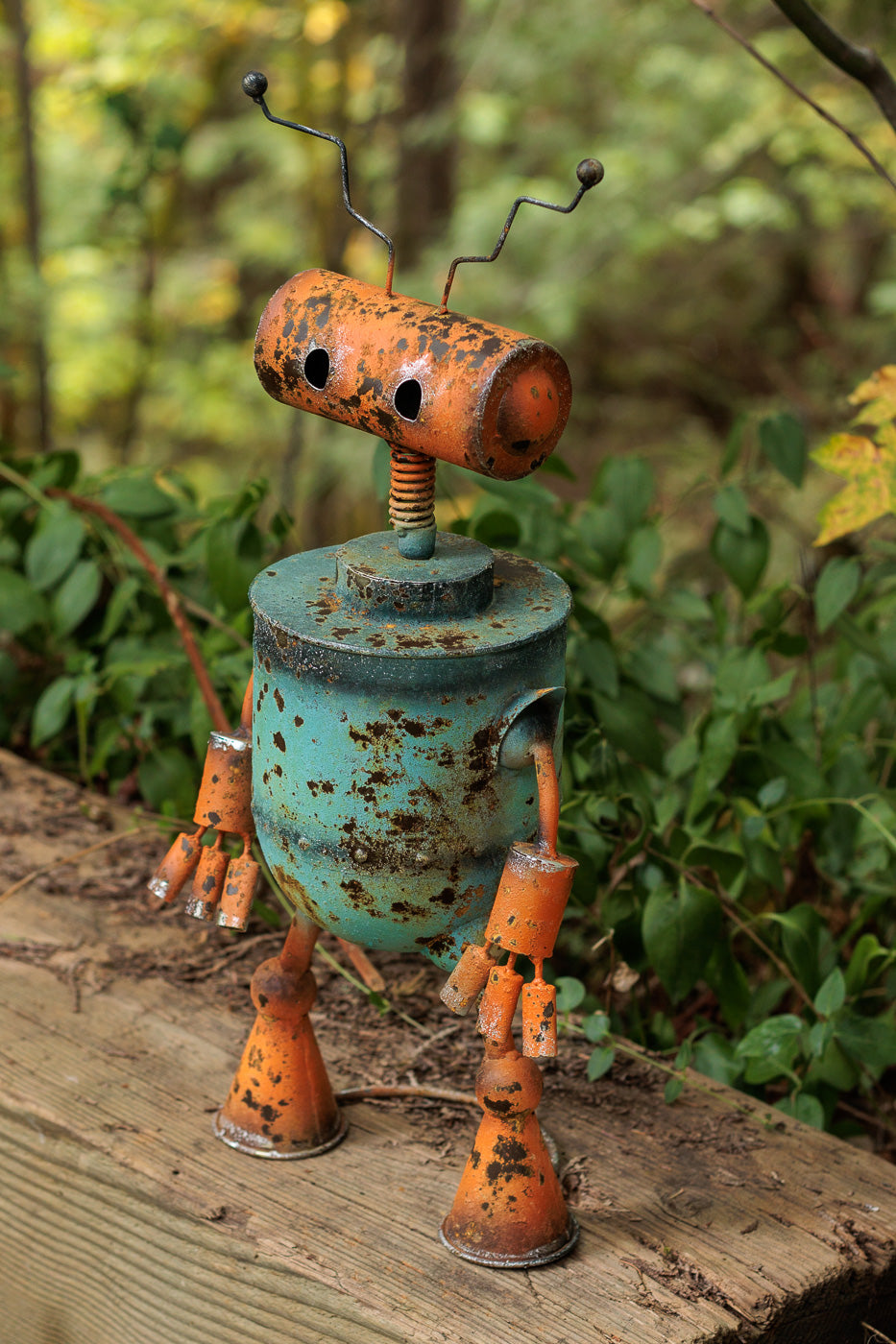 Orange and Blue Metal Robot