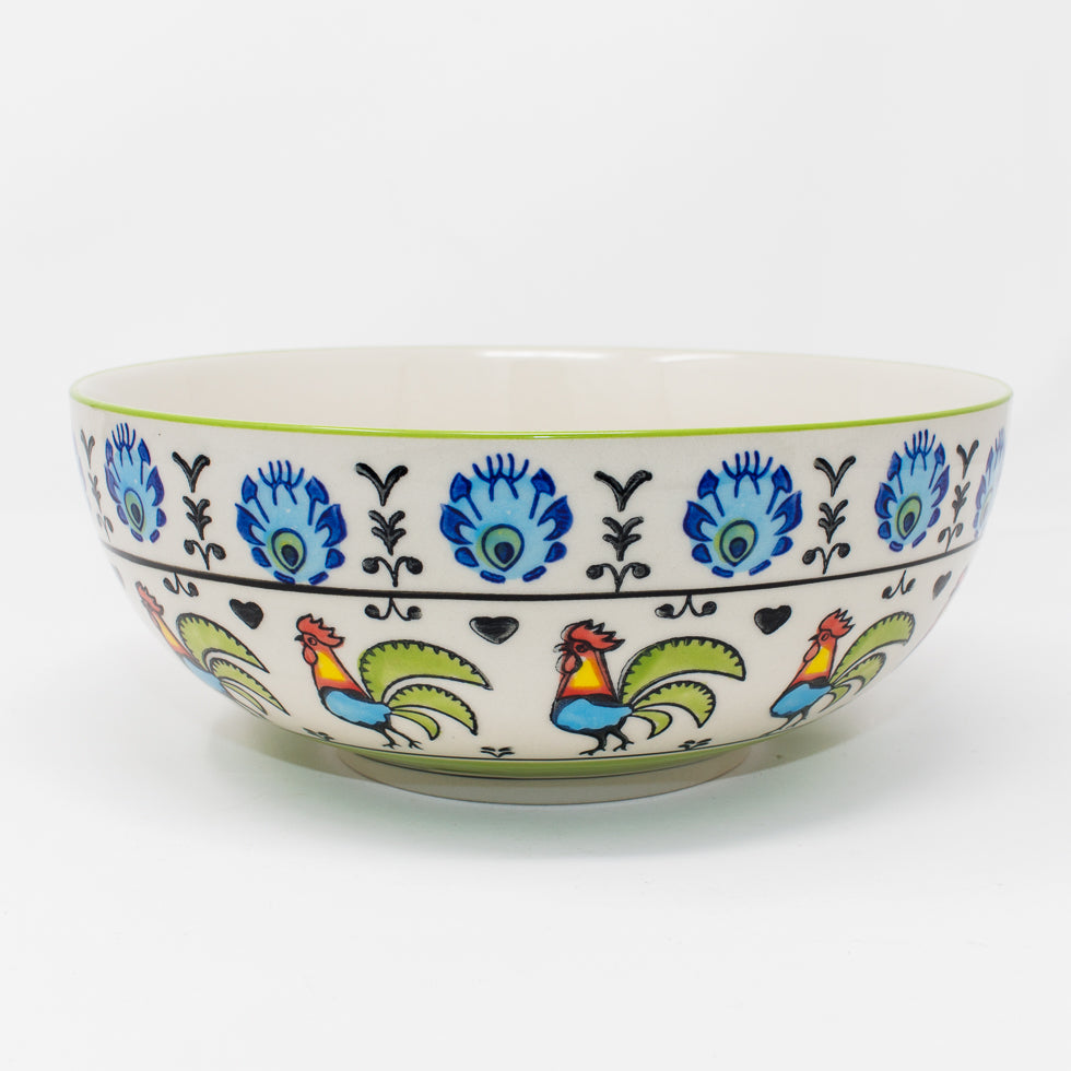 Hand-Painted Rooster Bowl