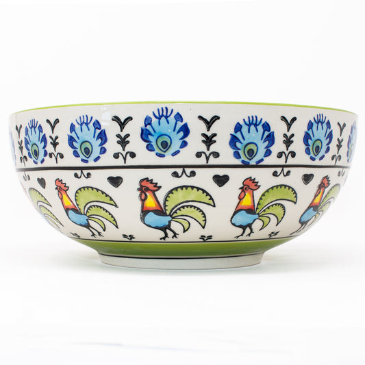 Hand-Painted Rooster Bowl