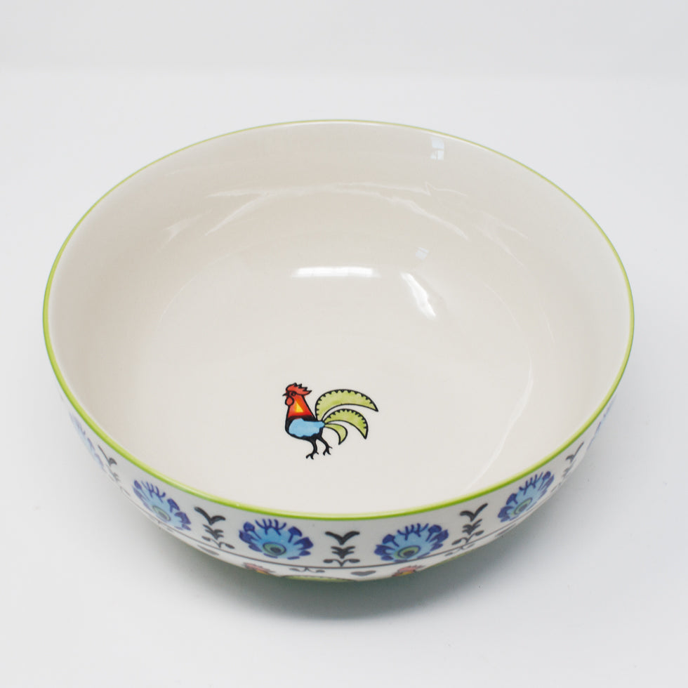 Hand-Painted Rooster Bowl