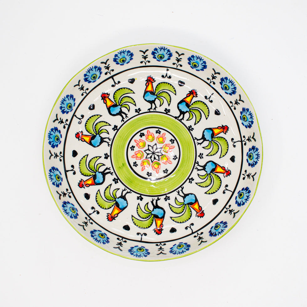 Hand-Painted Rooster Dish