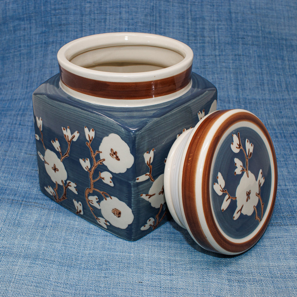 Hand-Painted Porcelain Tea Canister