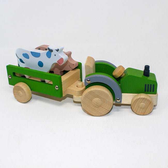 Wooden Farm Tractor Set