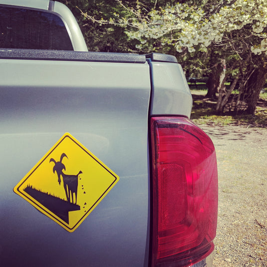 Caution! Goats on Roof Sticker (Set of 3)