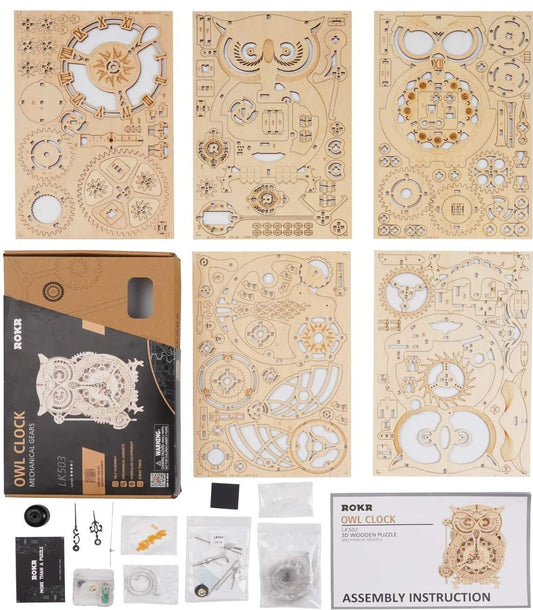 Owl Clock Mechanical Gears