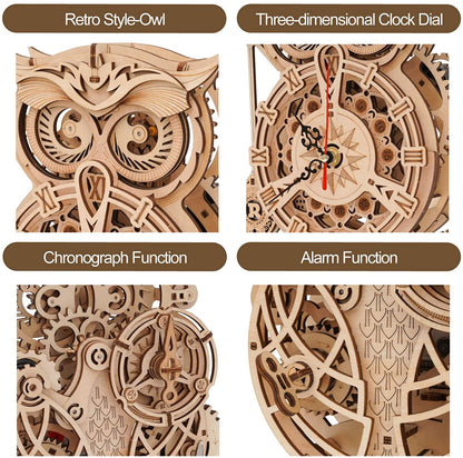 Owl Clock Mechanical Gears