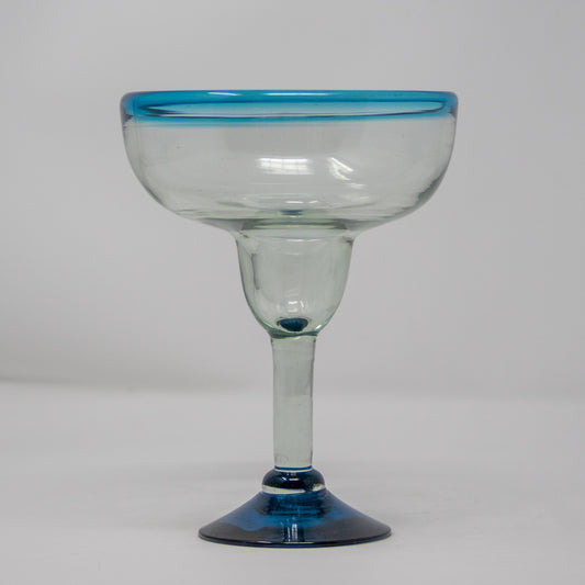 Mexican Blue Rim Margarita Glass