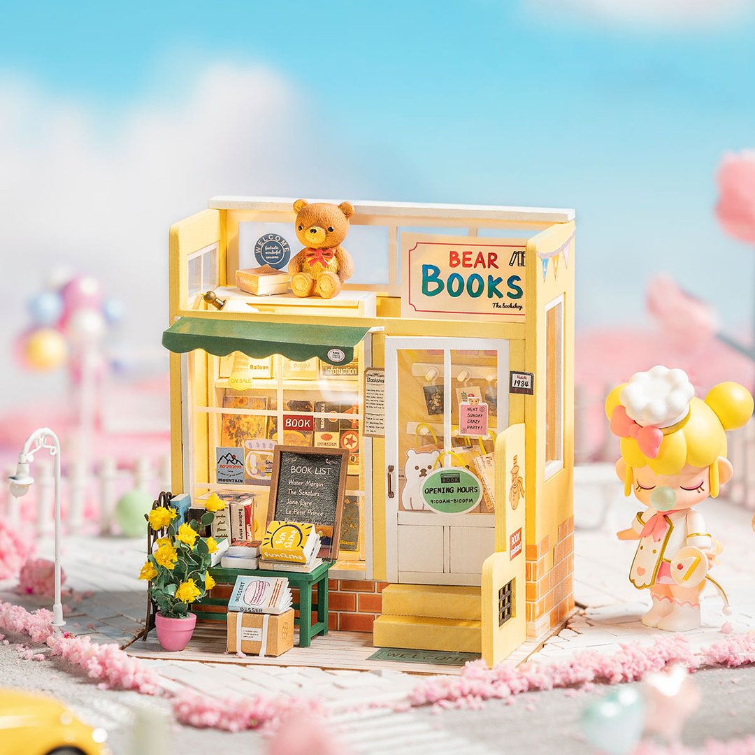 Robotime Bookstore Miniature Room Kit