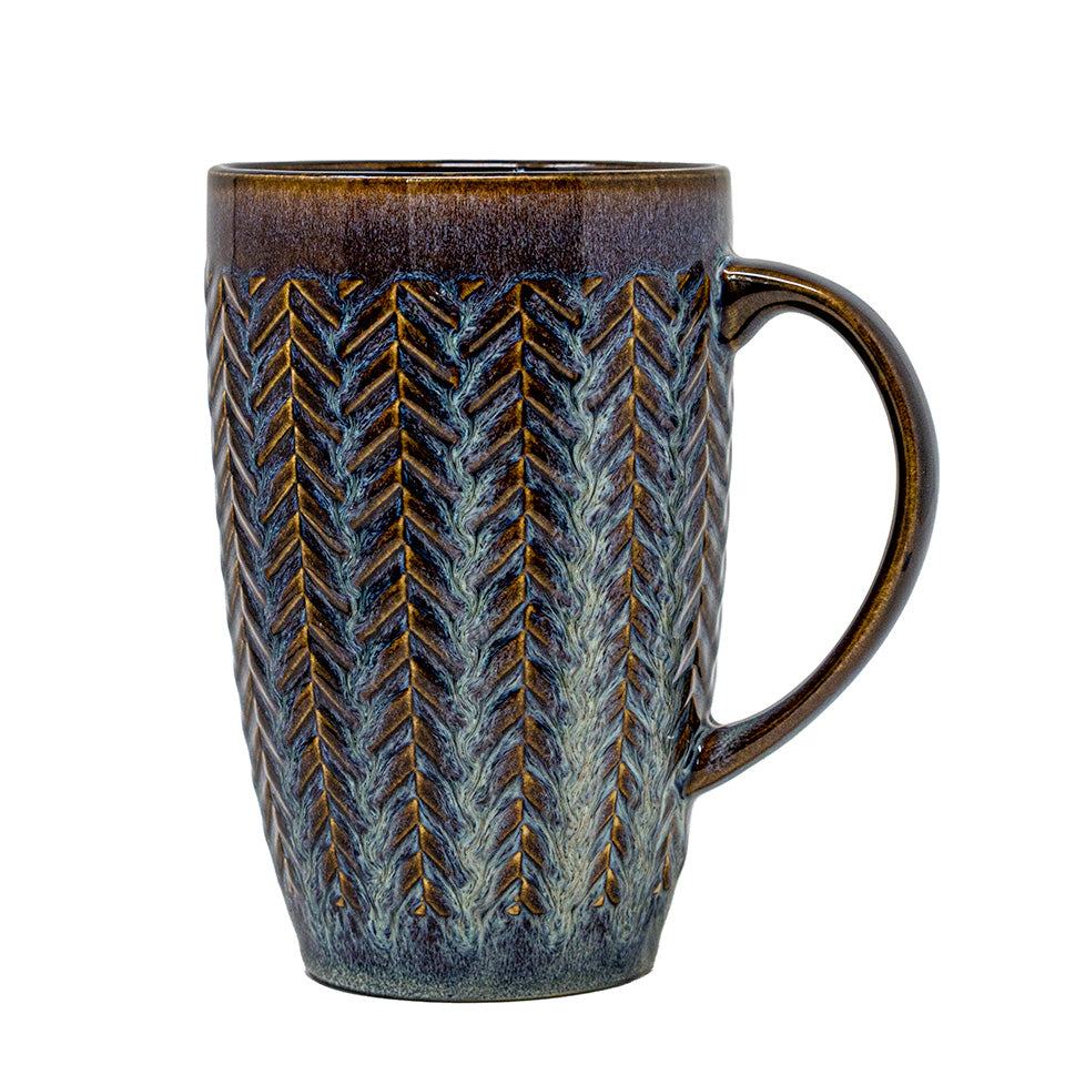 Blue Herringbone Mug