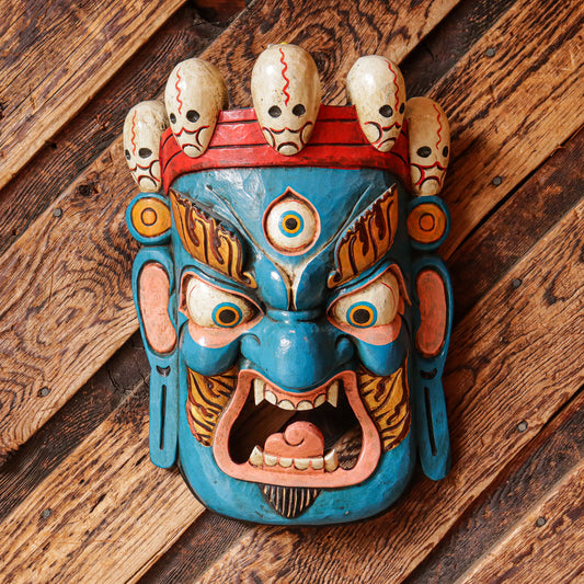 Carved Wooden Vajrapani Mask