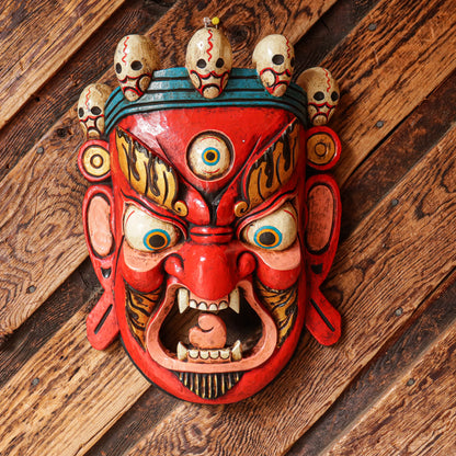 Carved Wooden Vajrapani Mask