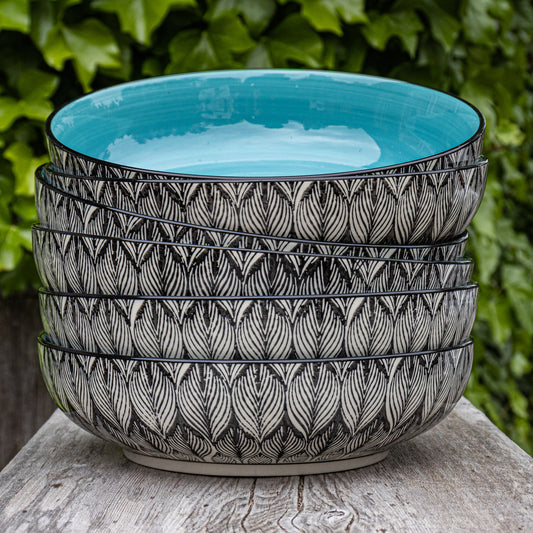 Wide Hand-Painted Serving Bowl