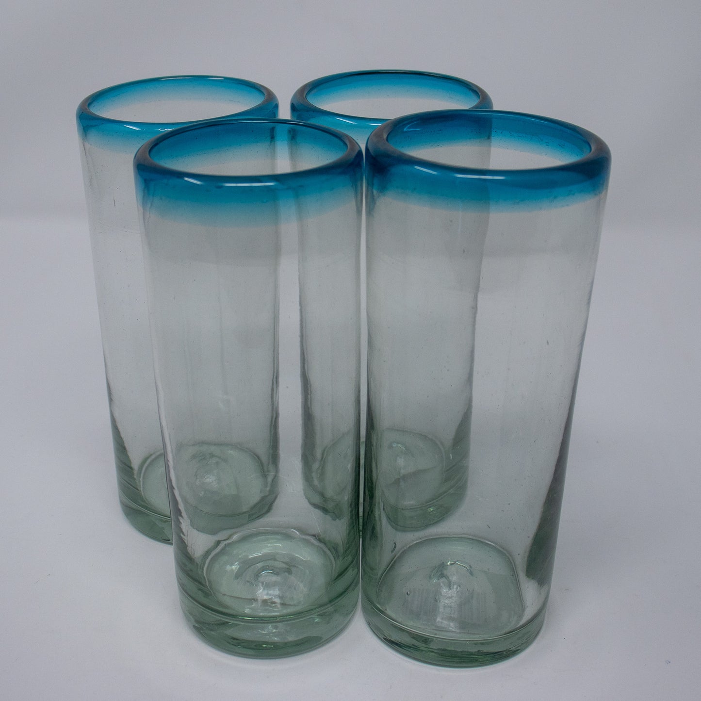 Mexican Blue Rim Highball Glass (Set of 4)