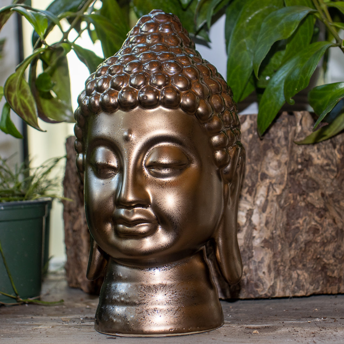Ceramic Copper Buddha Head