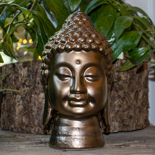 Ceramic Copper Buddha Head