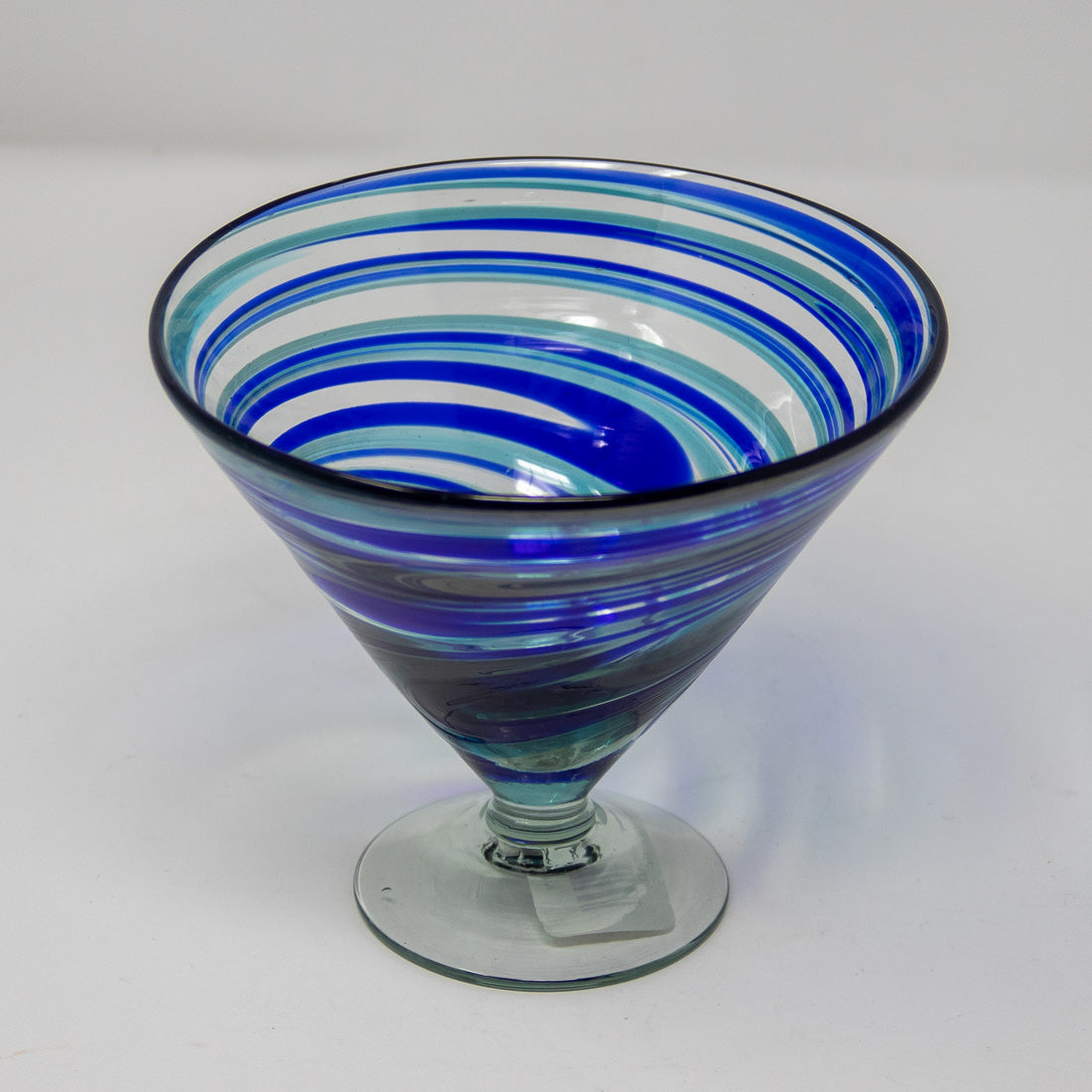 Mexican Blue Swirl Martini Glass (Set of 2)