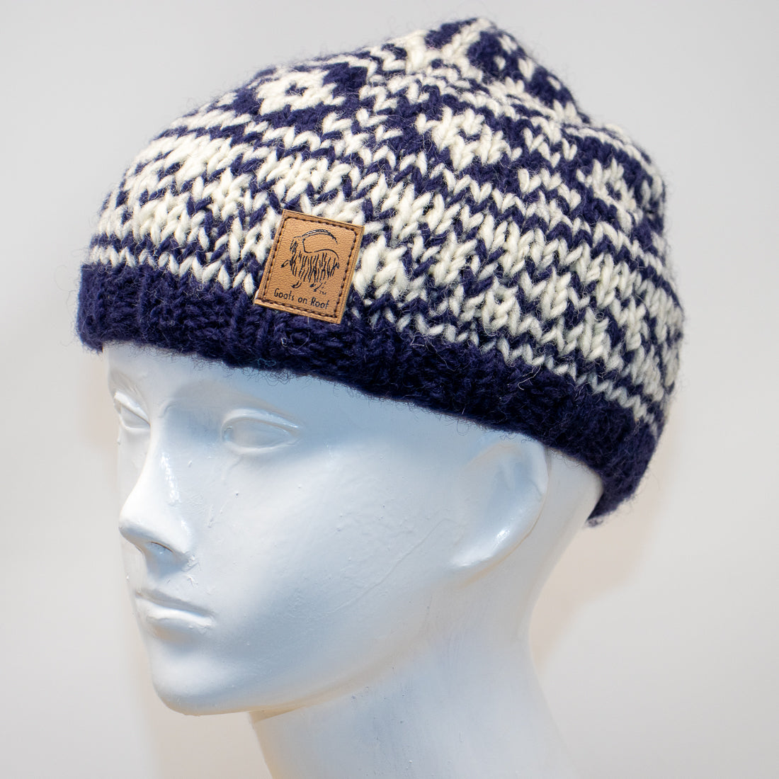 Blue Wool Toque With Pattern