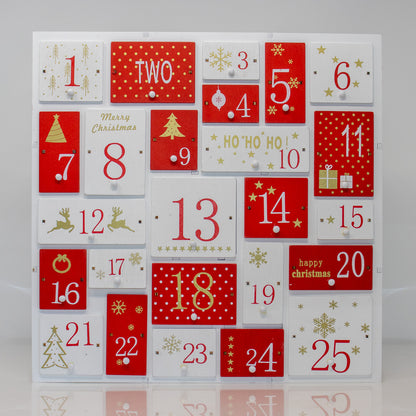 Red and White Wooden Advent Calendar