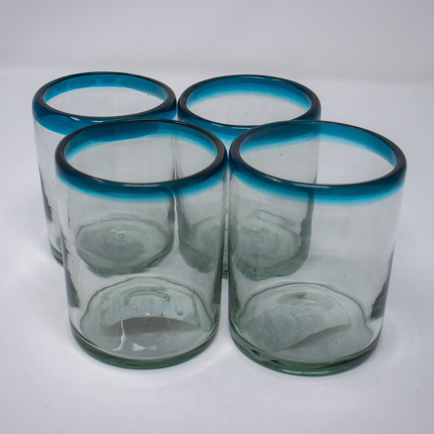 Small Mexican Blue Rim Tumblers (Set of 4)