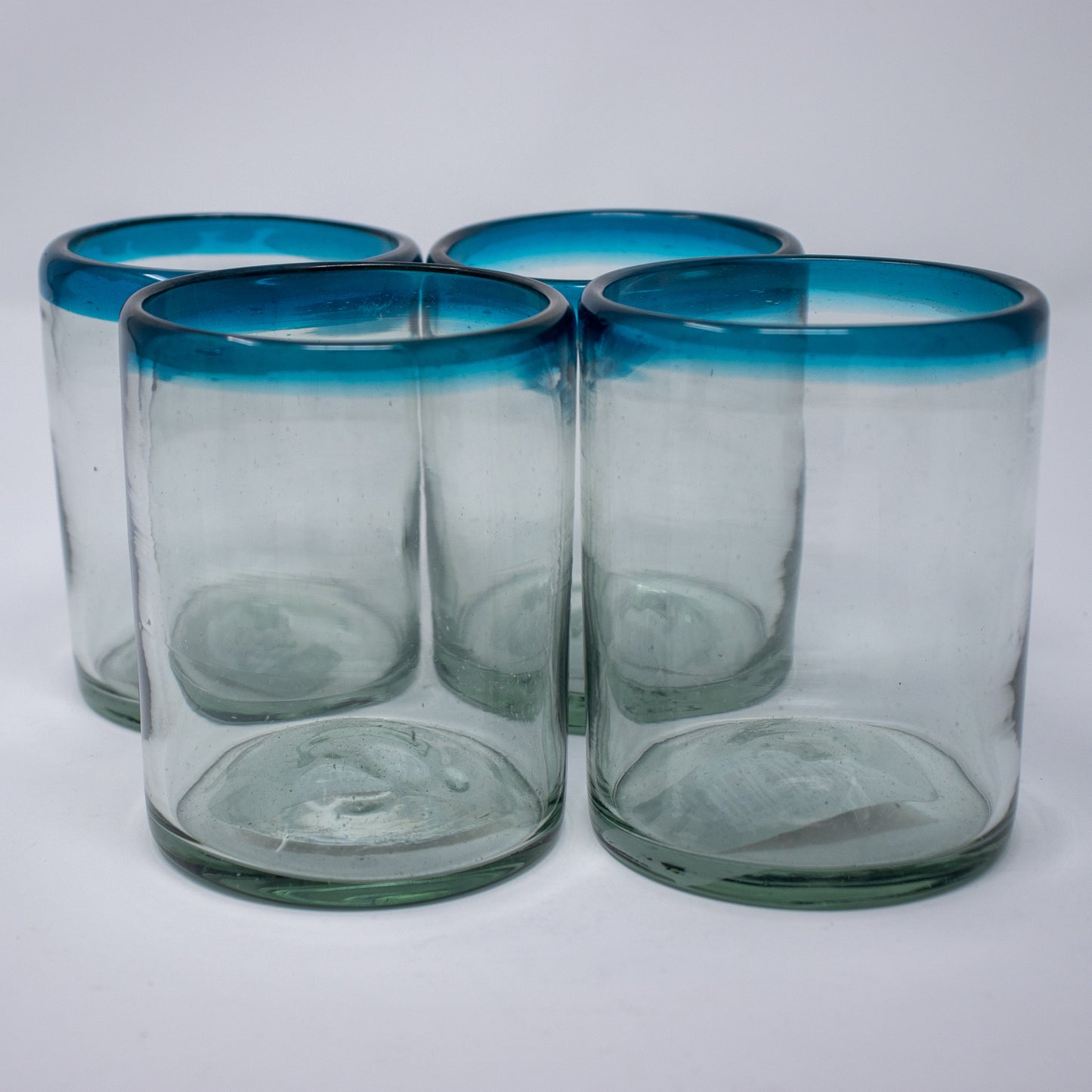 Small Mexican Blue Rim Tumblers (Set of 4)